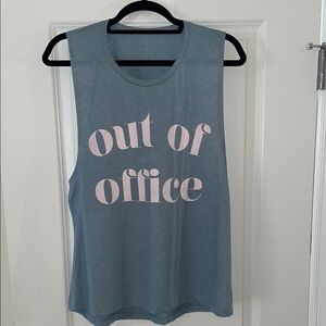 Blue Sleeveless 'Out of Office' Top